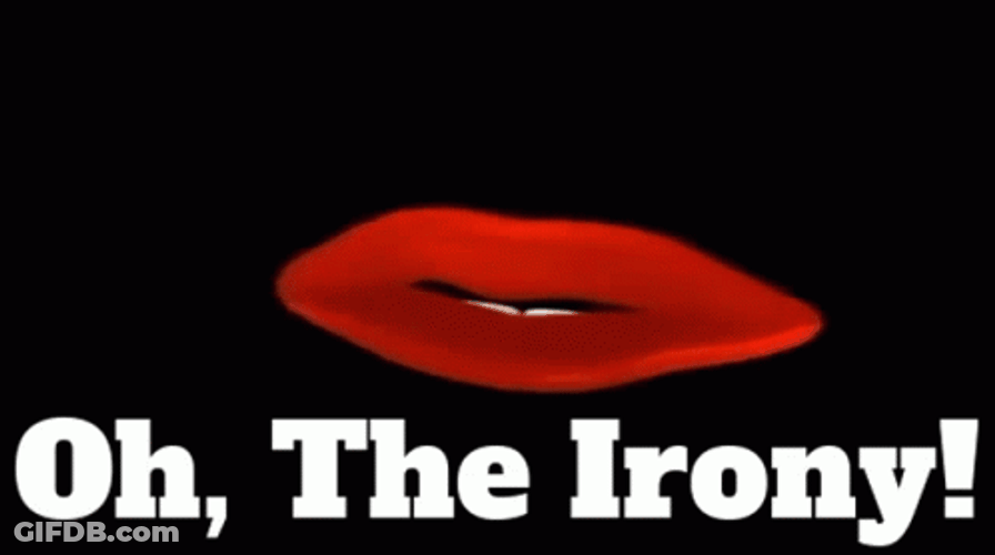 Oh The Irony Red Lips GIF
