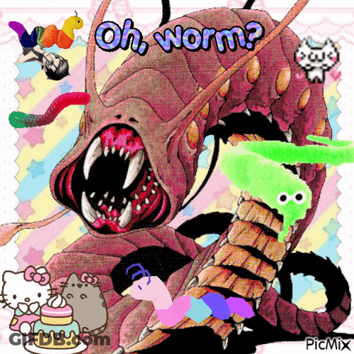 Oh Worm Text GIF