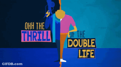 Ohh The Thrill Of The Double Life Poster GIF