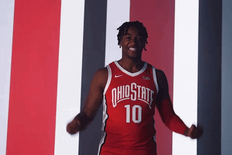 Ohio State Basketball Player Brice Sensabaugh Flexing Biceps GIF