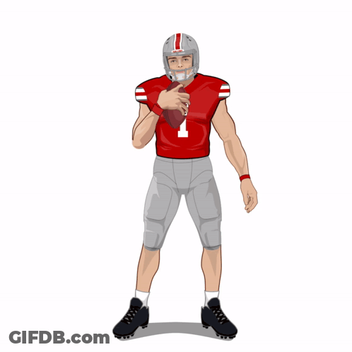 Ohio State Football Player Holding Football GIF