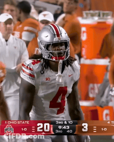 Ohio State Football Player Number 4 On Field GIF