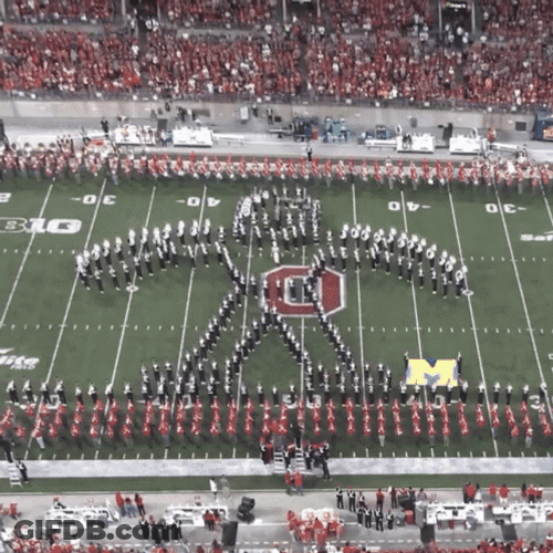 Ohio State Marching Band Forming Football Player GIF