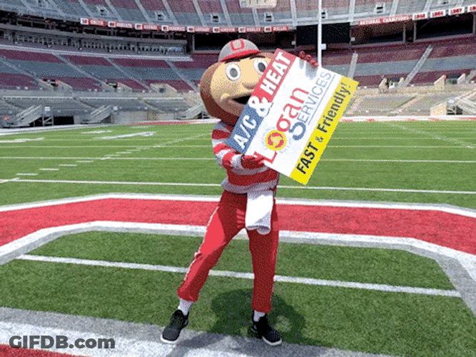 Ohio State Mascot Brutus Buckeye Swaying Sign GIF