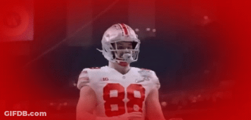 Ohio Text On Red Background With Football Players GIF