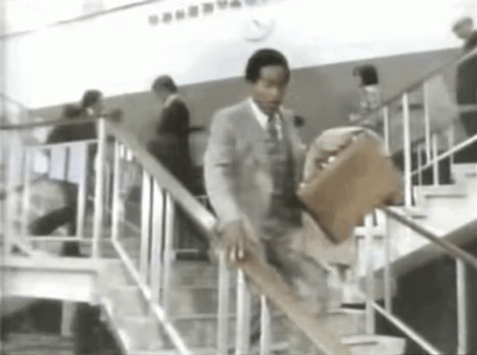 Oj Simpson Jumping Stairs GIF