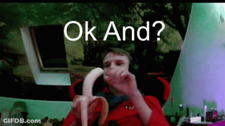 Ok And Man Eating Banana GIF