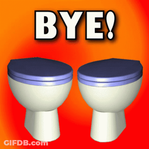 Ok Bye Cats Toilet Bowls GIF