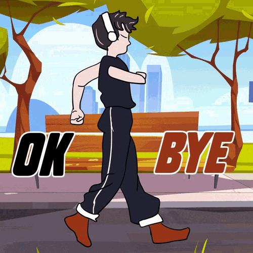 Ok Bye Music Walking Art GIF