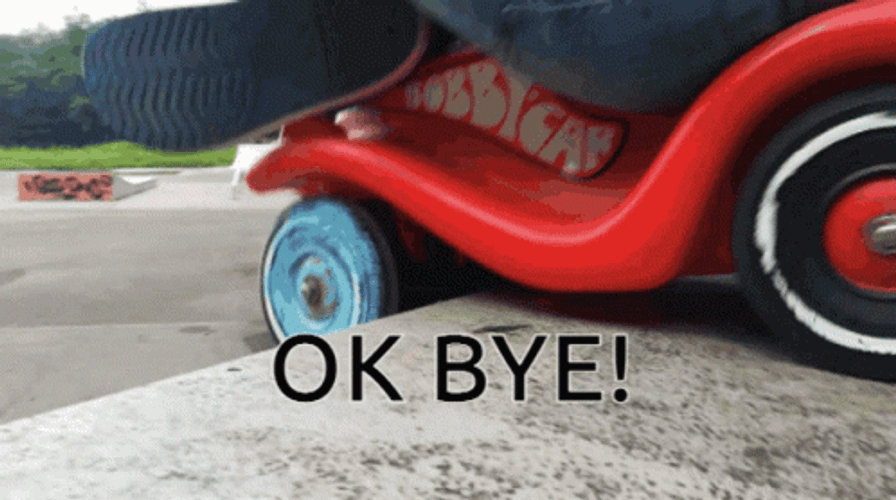 Ok Bye Skateboarding Slide Meme GIF