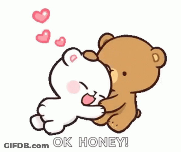 Ok Honey Animated Bears Cuddling GIF