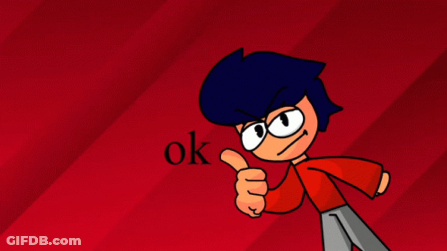 Ok Meme Thumbs Up Animation Swaying GIF