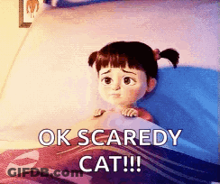 Ok Scaredy Cat Little Girl In Bed GIF