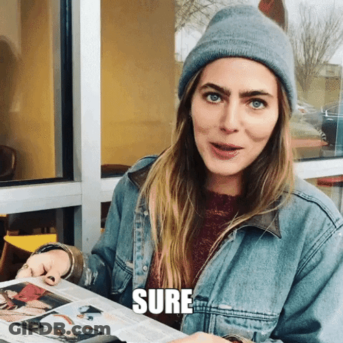 Okay Sure Lauren Laugh GIF
