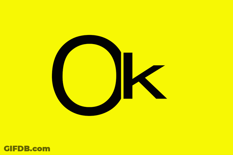 Okay Text In Different Color Background GIF