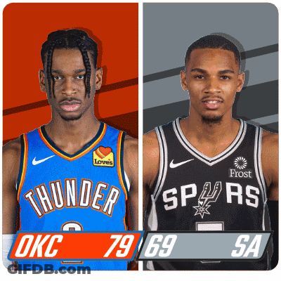 OKC And Spurs Basketball Players GIF