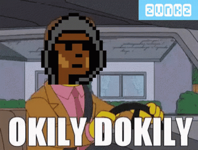 Okily Dokily Ned Flanders With CryptoPunk Character Head GIF
