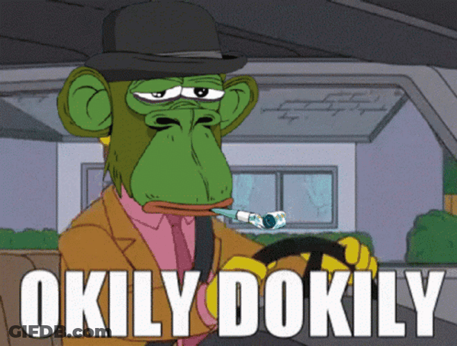 Okily Dokily Ned Flanders With Pepe Ape Head GIF
