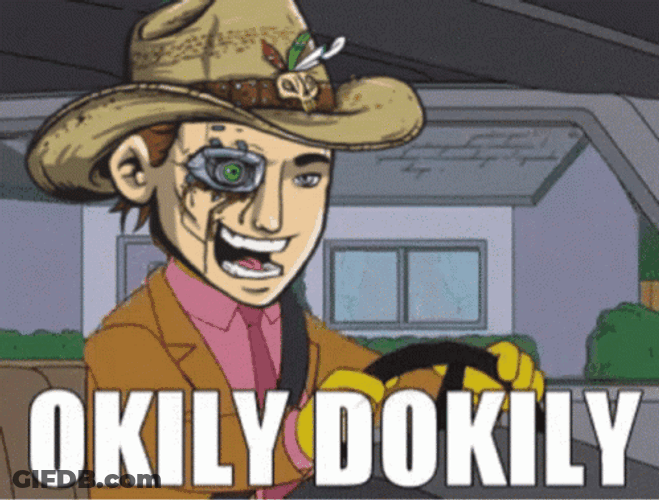 Okily Dokily Ned Flanders With Robot Cowboy Head GIF