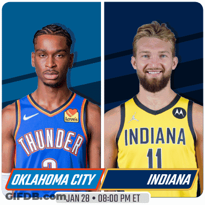 Oklahoma City And Indiana Basketball Game GIF