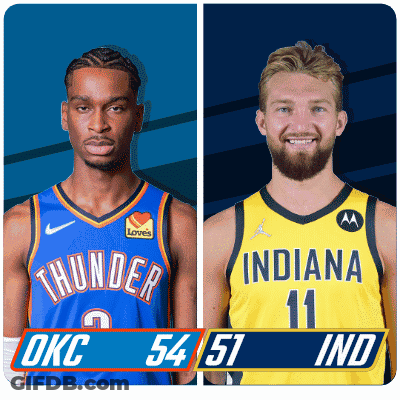 Oklahoma City And Indiana Basketball Players GIF