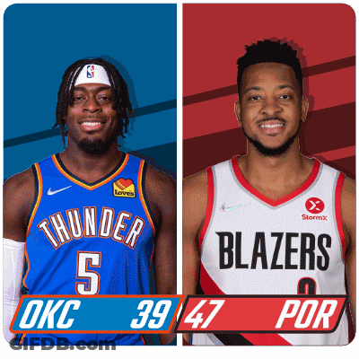Oklahoma City And Portland Basketball Players GIF
