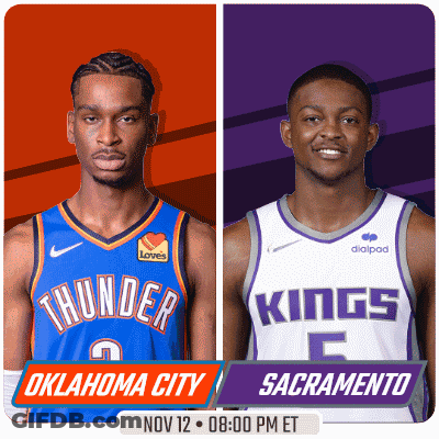 Oklahoma City And Sacramento Are Playing Basketball On Nov 12 GIF