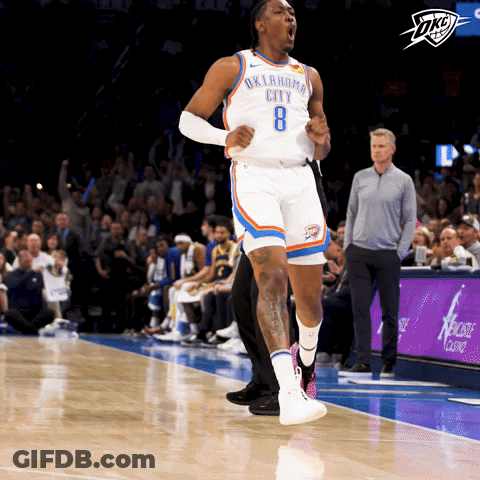 Oklahoma City Basketball Player Celebrating GIF