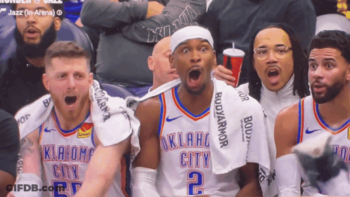 Oklahoma City Players Sitting In Stands GIF