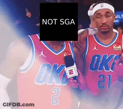 Oklahoma City Thunder Player Holding Microphone Next To Player GIF