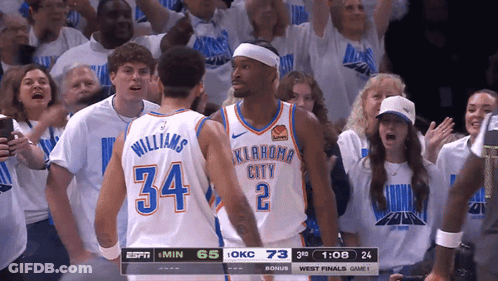 Oklahoma City Thunder Players Standing GIF