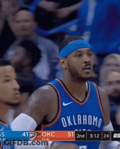 Oklahoma Jersey Basketball Player Looking At Crowd GIF