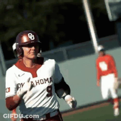 Oklahoma Sooner Softball Team Salute GIF