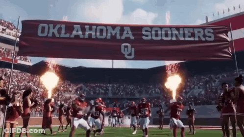 Oklahoma Sooners Football Team Led Into Stadium GIF
