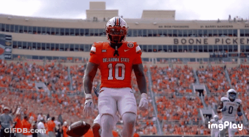 Oklahoma State Football Player Running With Ball GIF