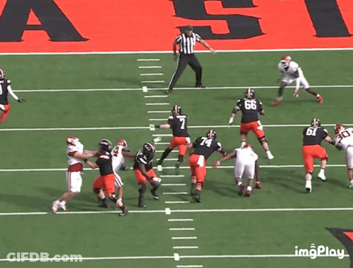 Oklahoma State Football Players Running On Field GIF