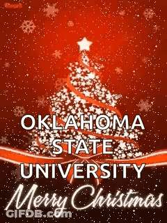 Oklahoma State University Christmas Card With Tree GIF