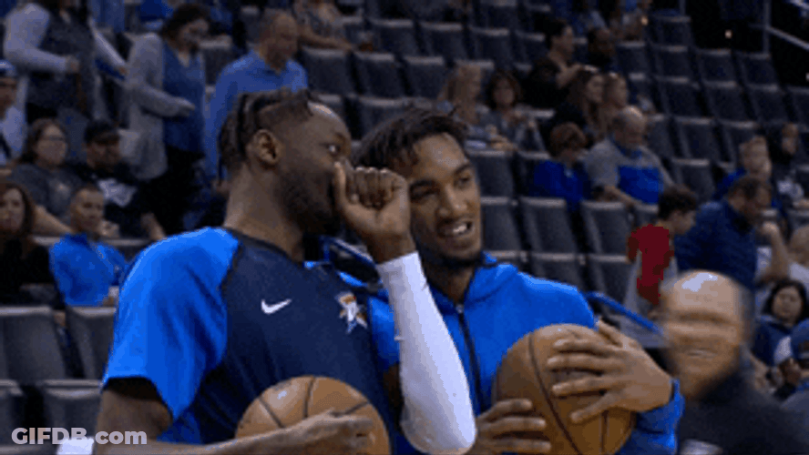 Oklahoma Thunder Buddy Jerami Grant Whispering With Friend GIF