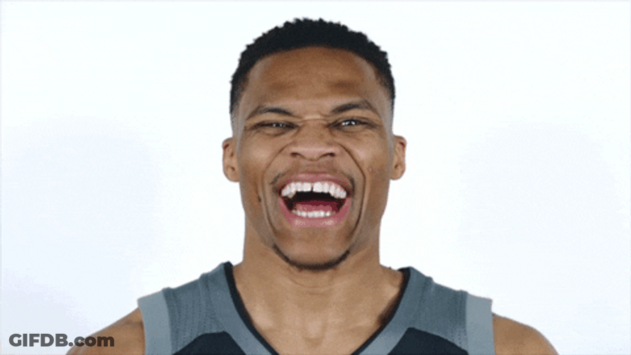 Oklahoma Thunder Buddy Russell Westbrook Big Laugh GIF
