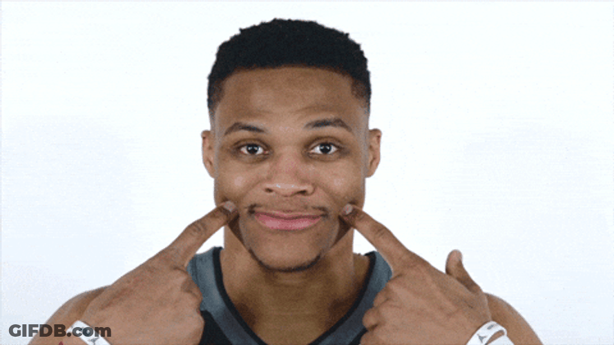 Oklahoma Thunder Buddy Russell Westbrook Big Smile GIF