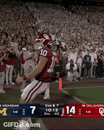 Oklahoma Vs Michigan Football Game GIF