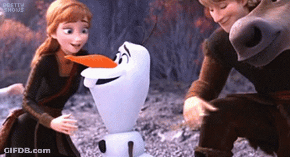 Olaf Elsa Anna Kristoff Sven Happy Ending GIF