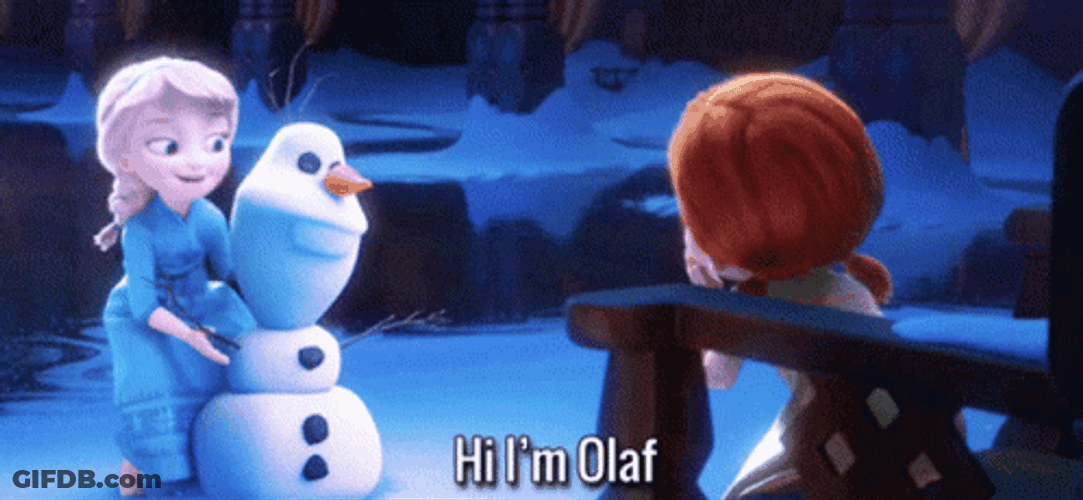Olaf Elsa Anna Warm Hugs GIF