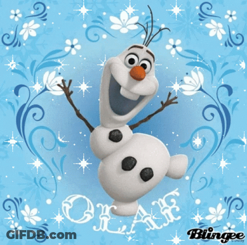 Olaf From Frozen On Blue Background GIF