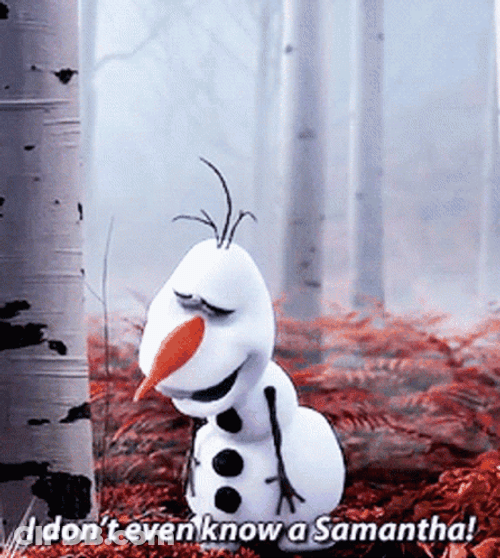 Olaf Frozen Didnt Know Samantha GIF
