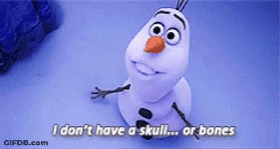 Olaf Frozen Dont Have Skull Or Bones GIF