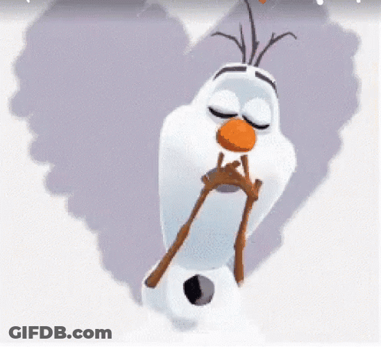 Olaf Frozen Heart Blow Kiss GIF
