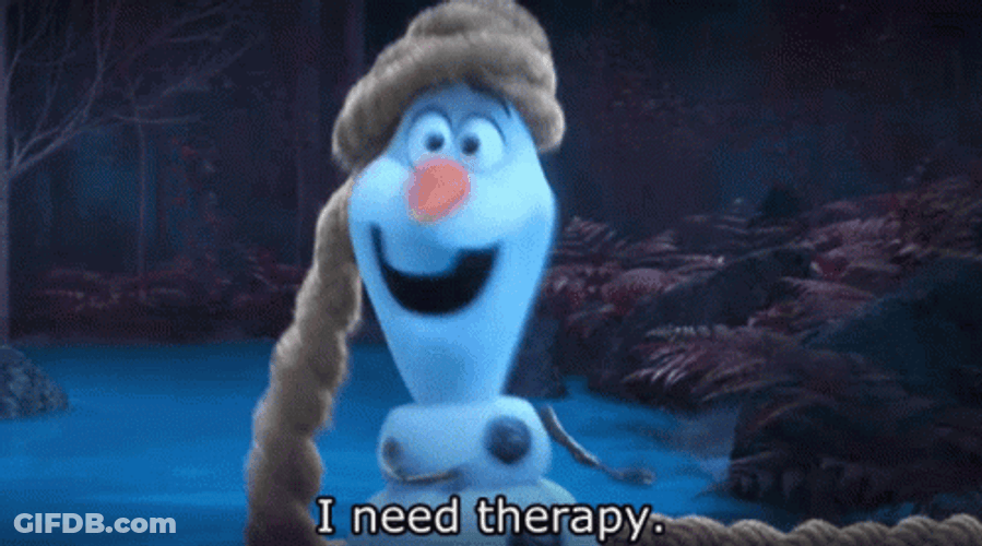 Olaf Frozen I Need Therapy GIF