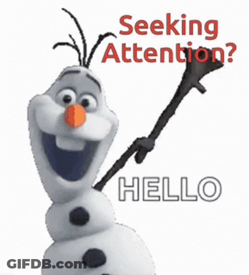 Olaf Seeking Attention GIF
