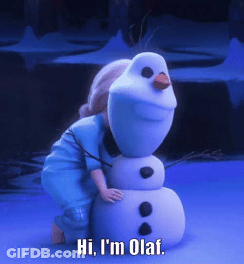 Olaf Snowman With Young Elsa GIF